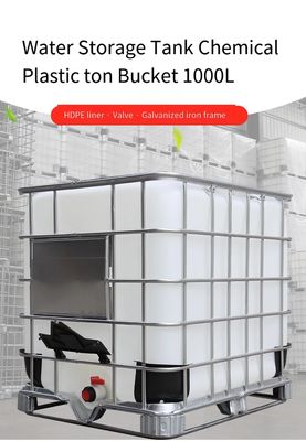 Tambor plástico de IBC de almacenamiento del HDPE cuadrado químico del tanque 1000 litros