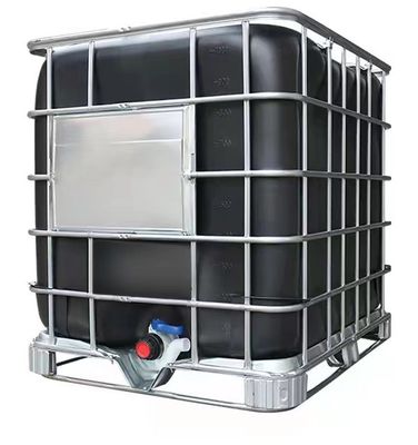 1000 litros IBC Cage exterior de acero galvanizado y contenedor interno negro para la industria química