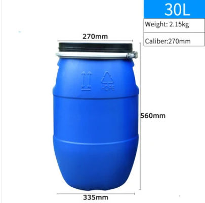 Prenda impermeable de tragante abierto del barril 30L de los tambores plásticos plásticos azules de Tighthead