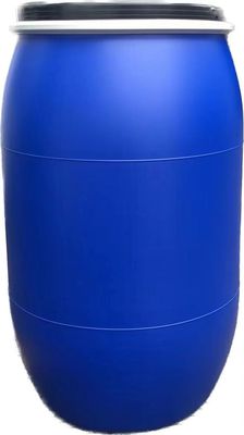 Tambor de barril de plástico azul de 200L con mango y aro de acero para almacenamiento químico