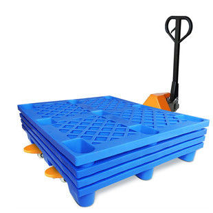 Grilla de nueve pies de montacargas de plástico paleta de color azul