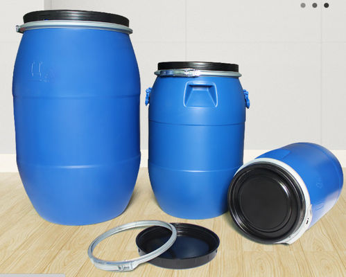 Barril de materia prima de plástico de 125L con brida de hierro